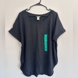 Matty M Charcoal Gray Short Sleeve Top